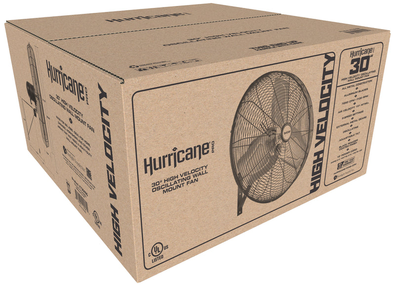 Hurricane: Pro Commercial Grade Oscillating Wall Mount Fans (20"-30" Sizes) - GrowDaddy