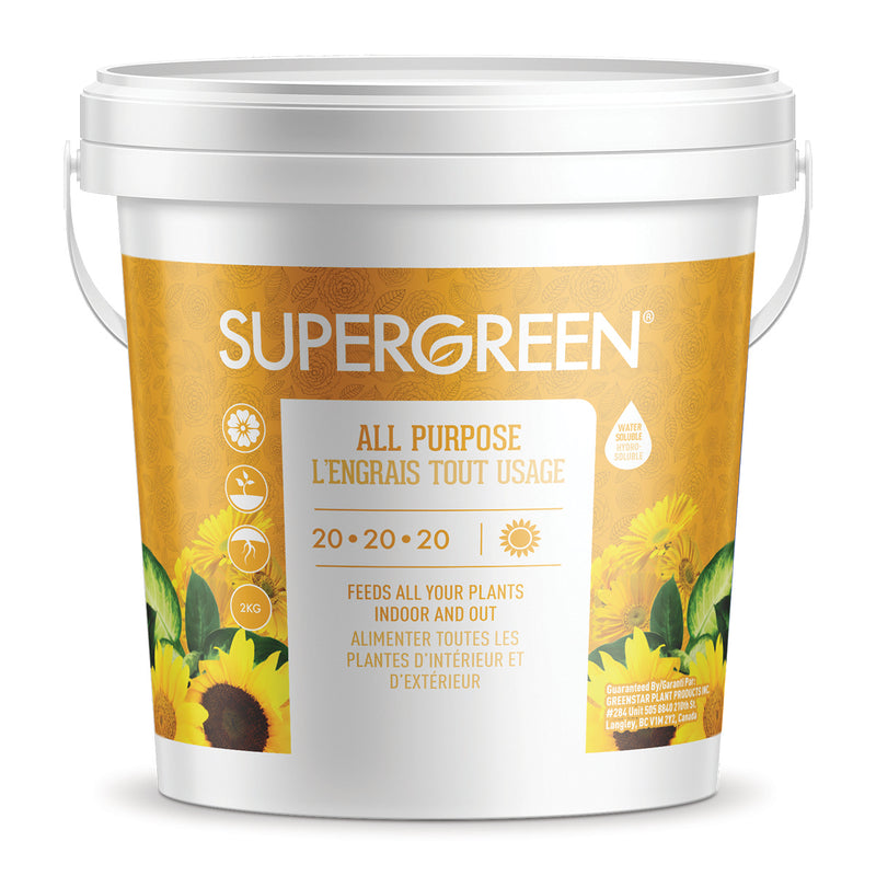 SuperGreen All Purpose 20-20-20 Water Soluble Indoor/Outdoor Plant Food - GrowDaddy