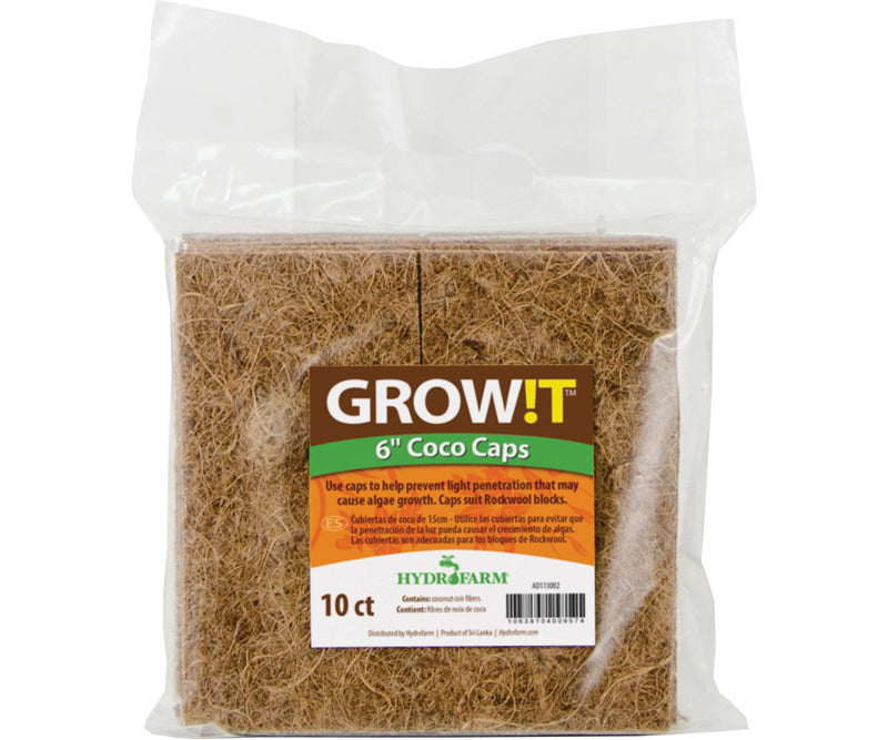 GROW!T Coco Caps, 6", pack of 10