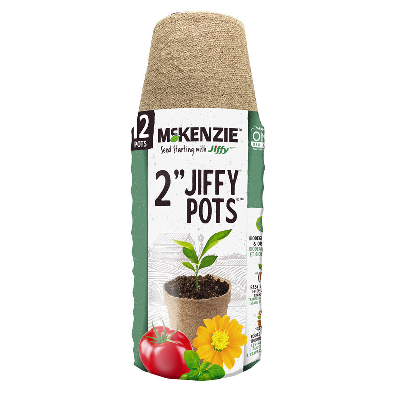 MCKENZIE SEEDS McKenzie w Jiffy Peat Pots 2" Rd, 12 pack - GrowDaddy