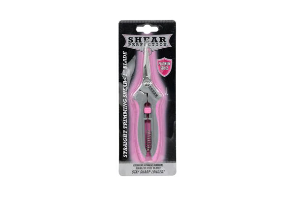 Shear Perfection Pink Platinum Stainless Trimming Shear - GrowDaddy