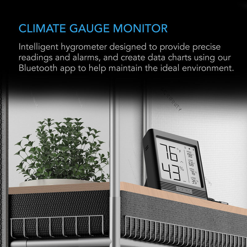 Cloudcom B1 Smart Thermo-Hygrometer W/ Data App Integrated 12ft Sensor Probe - GrowDaddy