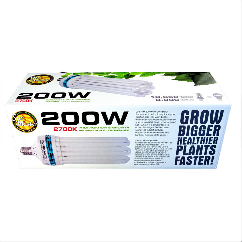 sunblaster grow light bulb SunBlaster: 200w 2700k CFL Bulb Bloom Spectrum– GrowDaddy