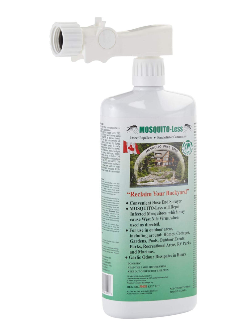 MOSQUITO-Less Garlic Oil Mosquito/Insect Repellent with Hose-End Sprayer, 900-mL - GrowDaddy