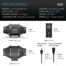 CLOUDLINE S Series Quiet Inline Duct System Fan + Speed Controller - GrowDaddy