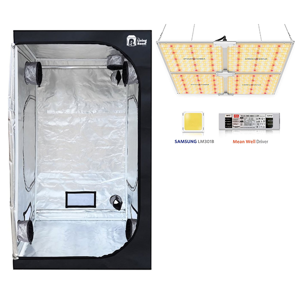 4 x 4 The Living Room Grow Tent with SF4000 LED - GrowDaddy