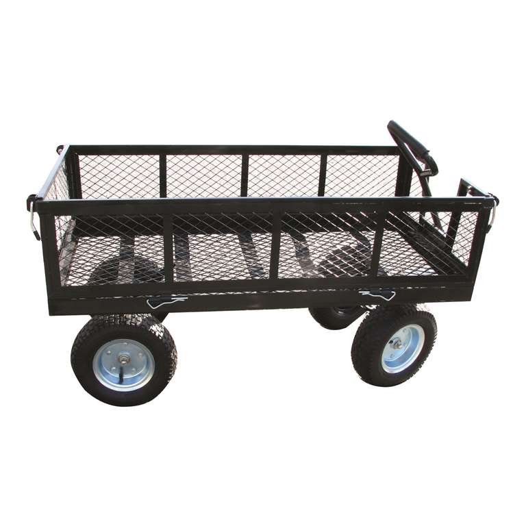 Heavy Duty Metal Lawn Cart with 4 Sides - GrowDaddy