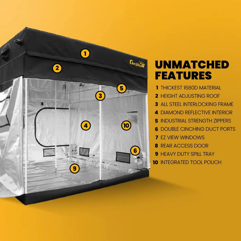 gorilla grow tent kits 4x4 Gorilla Grow Tent with 12" Extension Kit– GrowDaddy