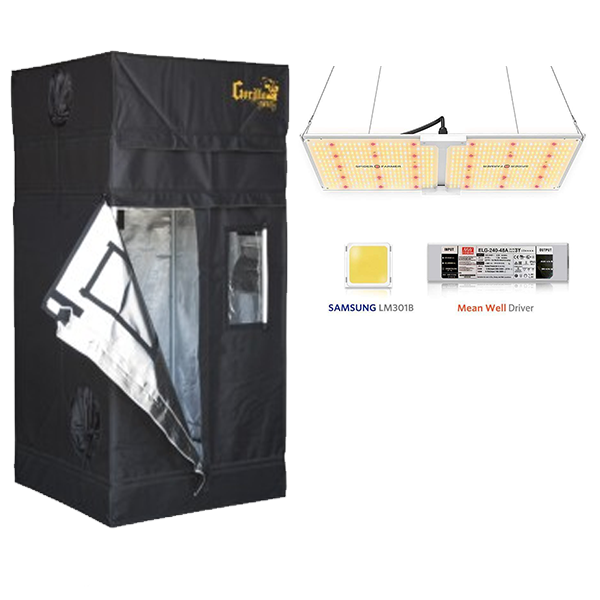 3 x 3 Gorilla Grow Tent with SF2000 LED or SF1000 - GrowDaddy