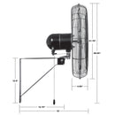 Hurricane: Pro Commercial Grade Oscillating Wall Mount Fans (20"-30" Sizes) - GrowDaddy