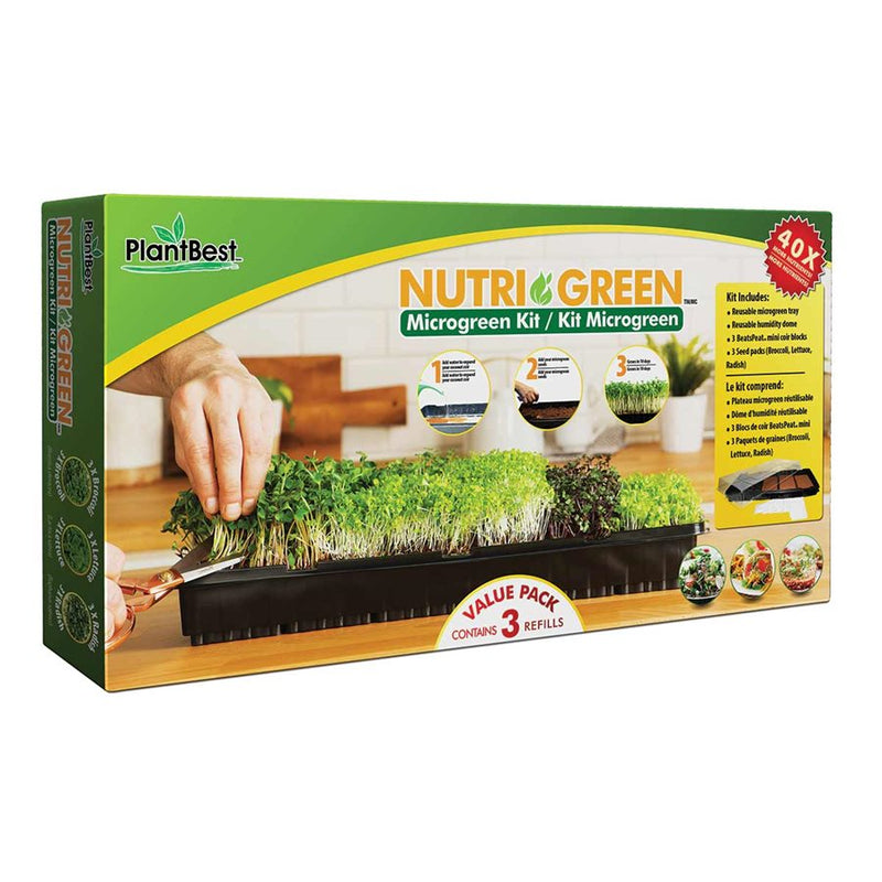 NutriGreen: Microgreen Kit with Broccoli, Lettuce and Radish Value Pack (3 x Refills) - GrowDaddy