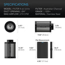 Ac Infinity Australian Charcoal Duct Carbon Filter Air Filters - GrowDaddy