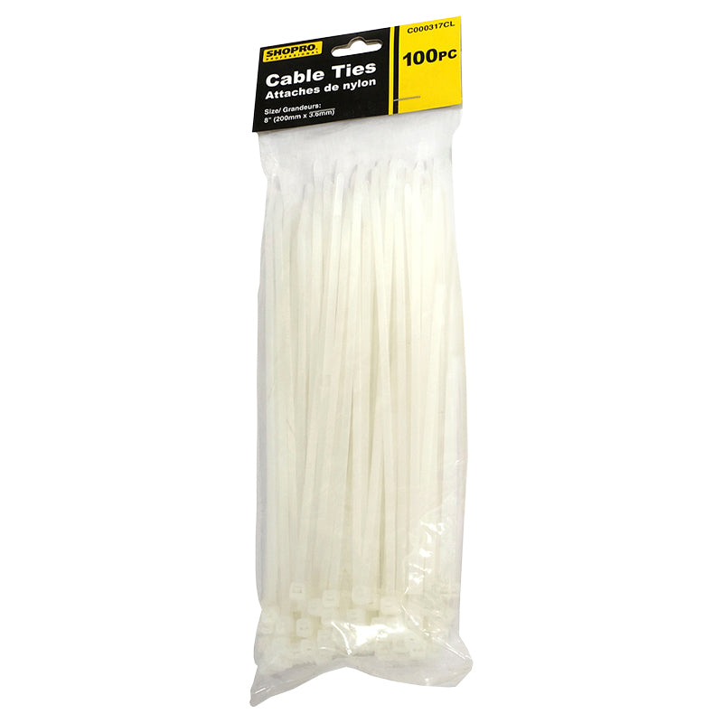 Clear/White Cable Twist Ties (100 pack) (4", 8", 16", or 24") - GrowDaddy